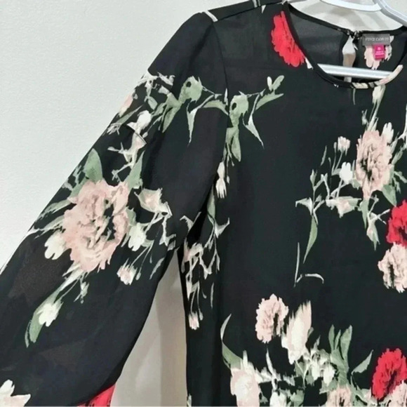 Vince Camuto Floral Print Keyhole Back Top XS - Picture 5 of 10